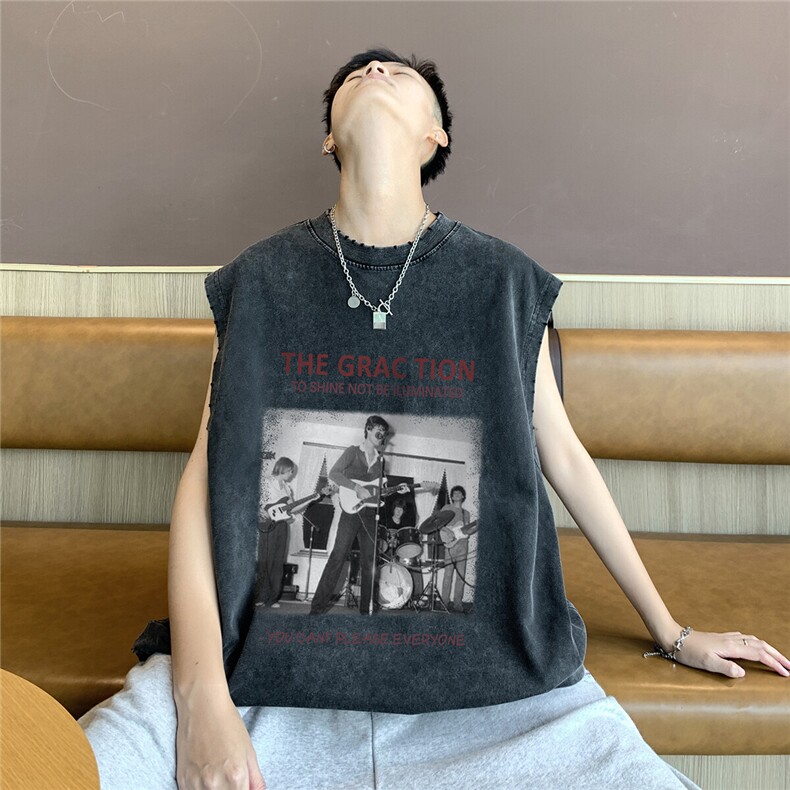 2025港风夏季宽松休闲情侣复古背心潮流DT253P45控68,男装背心/马甲,电商A247