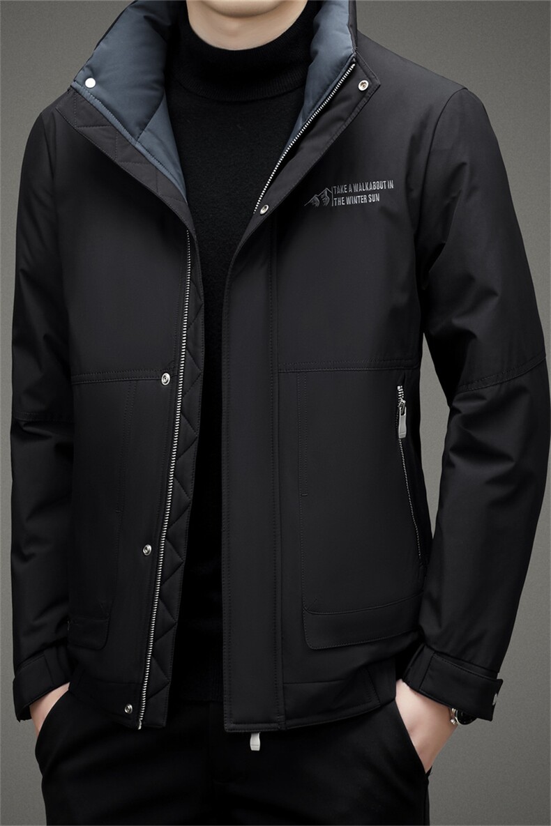 BAMJ-8990钱塘2020-2中年男士冬季厚款立领百搭简约羽绒服P225,男装羽绒服,钱塘207-2