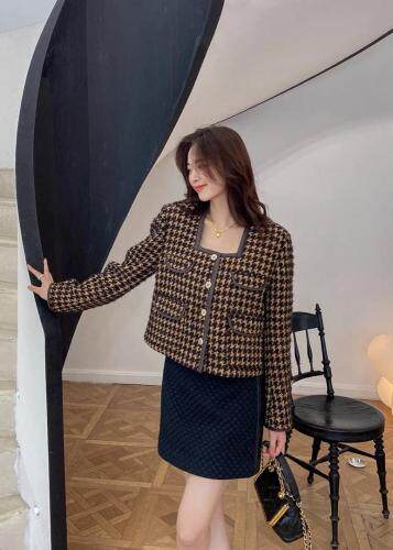 【现货】秀款！千鸟格拼皮外套，其它，欧尼蒂