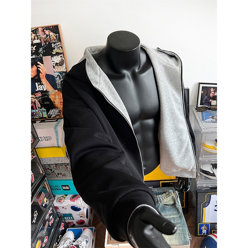 特P85无差价两面穿重磅春季拉链开衫卫衣-HW3702假模鞋盒景,男装卫衣,电商A003