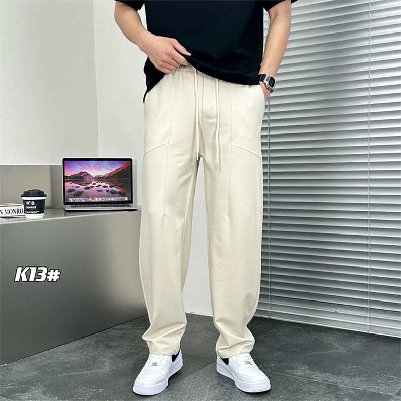 抖音春装阔腿裤卫裤男运动裤宽松直筒休闲裤 A329-K13-P55图片