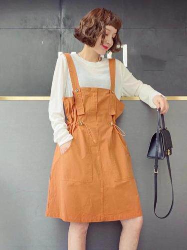 防晒衣?背带连衣裙两件套，女装连衣裙，Waves smile