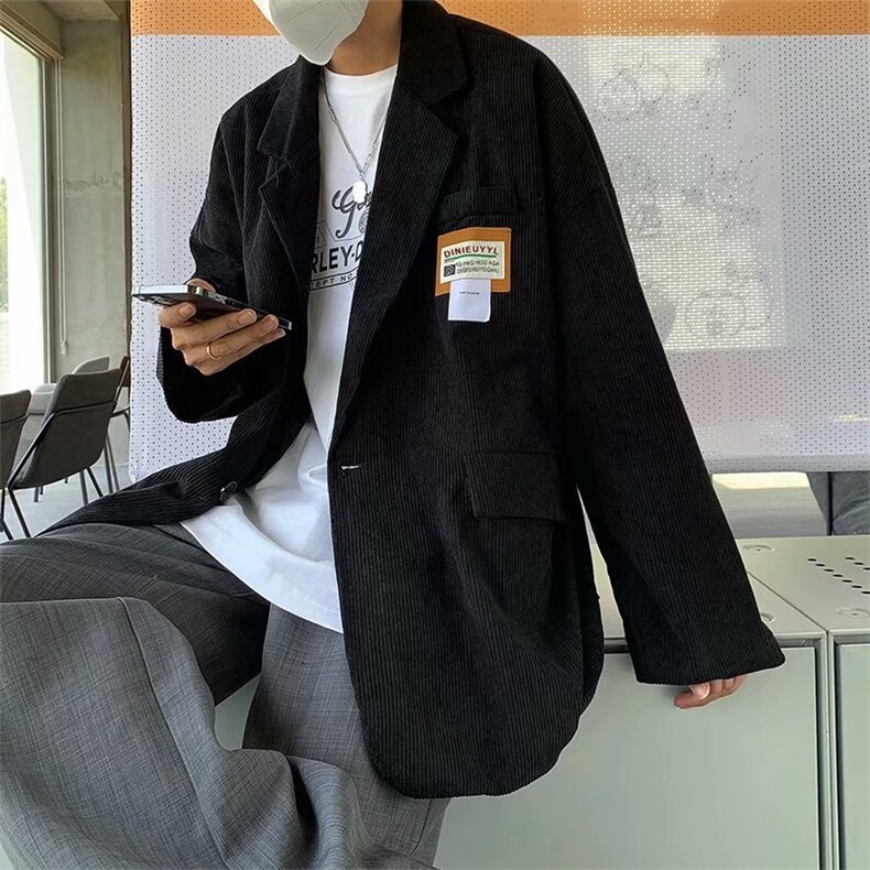 灯芯绒西装宽松潮流痞帅夹克2021新款学生休闲韩版上衣W1163-P53,男装夹克,星座512-4