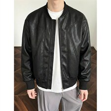 抖音得物高品质美式高街复古老钱风PU皮夹克外套男女短款机车皮衣，男装夹克，电商A486