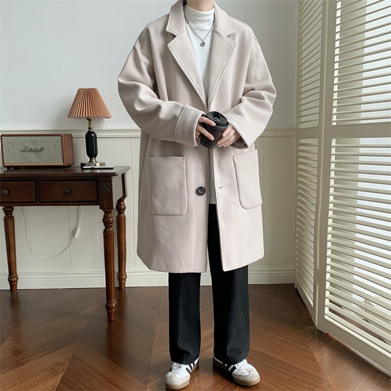 2023秋冬毛呢大衣男长款西装领呢子风衣休闲外套DY29P75,男装风衣,星座1013-1