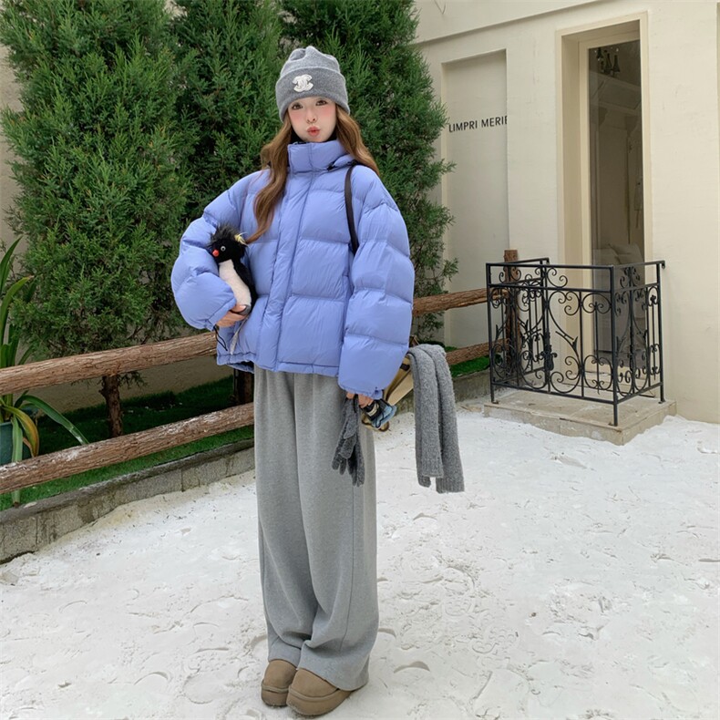 现货新款东大门加厚保暖羽绒服百搭连帽面包服女装外套女装,女装羽绒服,韩然一族