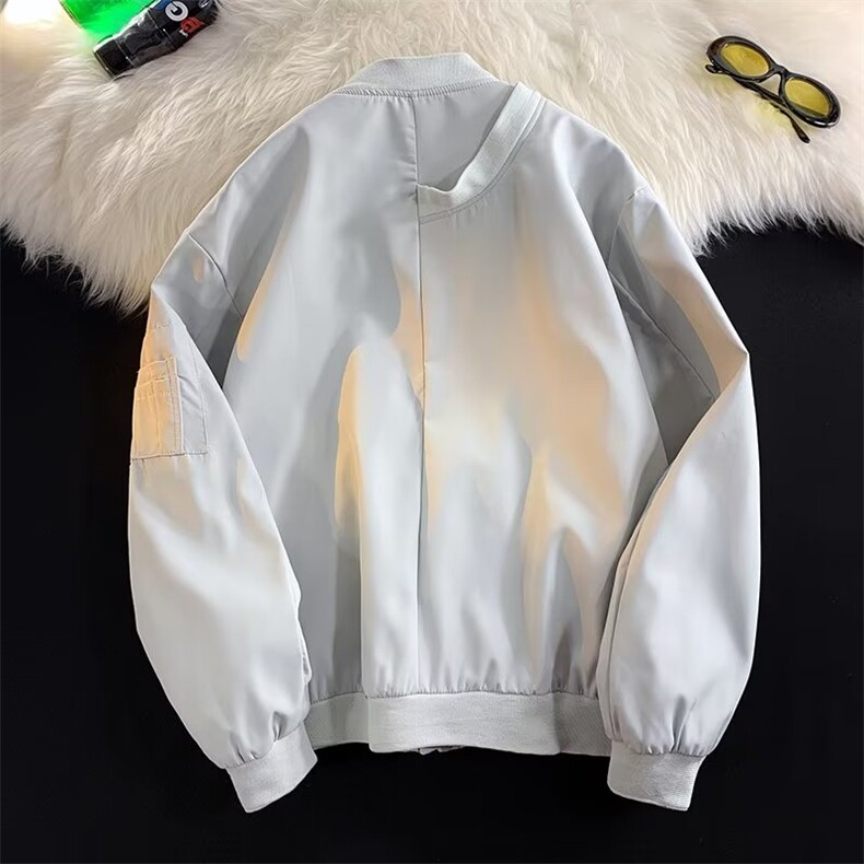 不规则外套棒球服男女情侣春季美式潮牌宽松飞行员夹克HJ488-P65,男装夹克,星座1008