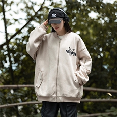 秋美式复古麂皮绒飞行棒球服中性风男女夹克外套JF251-P80控108，男装夹克，电商B370