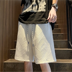 夏季运动短裤男vibe欧美式街头宽松抽绳五分裤潮DK02220-P30，男装休闲裤，星座308B-1