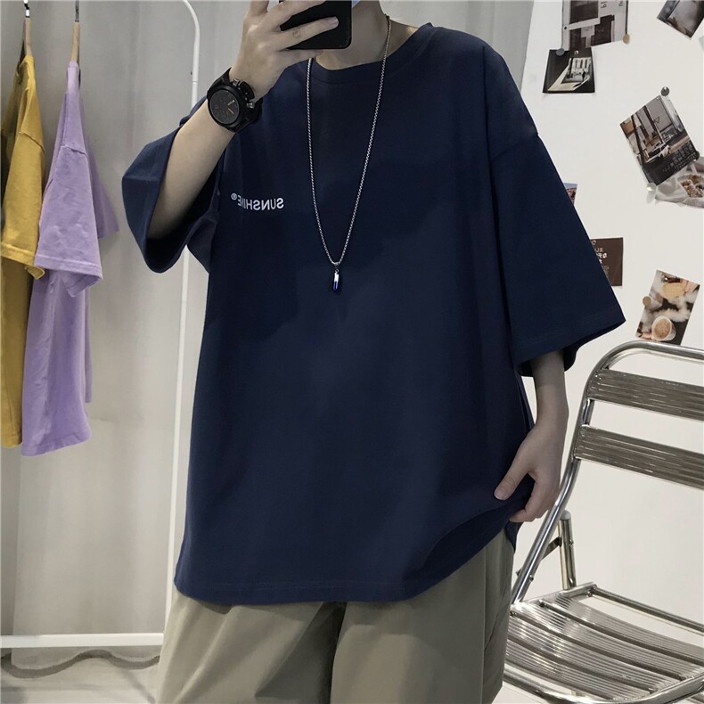 T06常年款男士休闲字母印花T恤衫外套圆领半袖五分袖TEE男女中性,男装T恤,星座115A-3