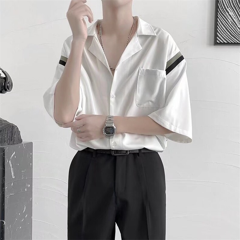 短袖衬衫春款男港风潮流H10P30,男装衬衫,星座1116-2