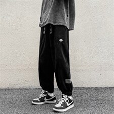 2024秋冬新款港风宽松麂皮绒束脚休闲裤运动裤K239-P52，男装休闲裤，星座914-3