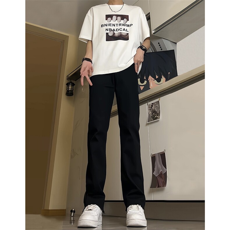 现货主推弹力渐变大码直筒微喇毛边牛仔裤K860-K861-K866-P50,男装牛仔裤,星座205
