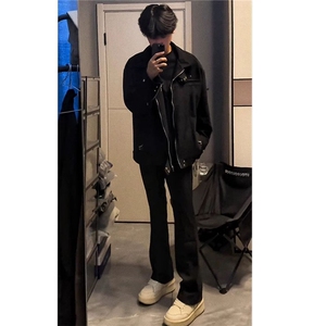 黑色外套男拉链解构小众秋季夹克潮牌高级感男装W6766-P75图片