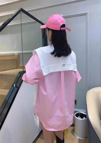 Simple.简希2021春季红风衬衫配围巾两件套，女装衬衫，simple简希