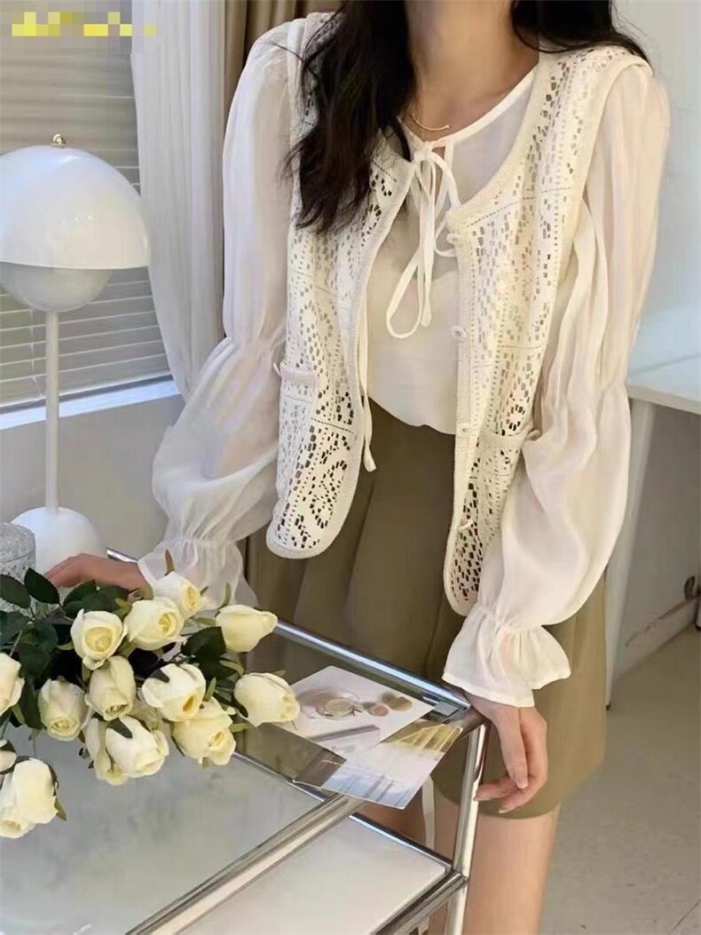 钩花背心2件套，女装背心吊带，时代公主