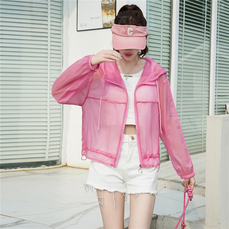 白色短款防晒衣女款夏季2025新款宽松小个子外穿轻薄款防晒服开衫,女装短外套,安之芮娜