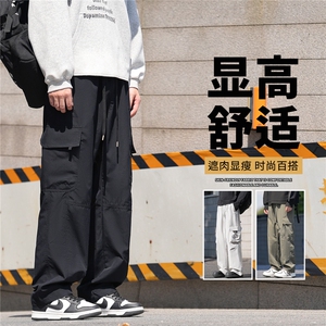 抖音品质工装裤男薄款美式宽松直筒冲锋裤A146-GY261特p25量大优图片