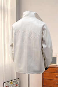 1美式鳄鱼纹钢印大码M-5XL面层：PU皮夹克男JK8749P90控128图片