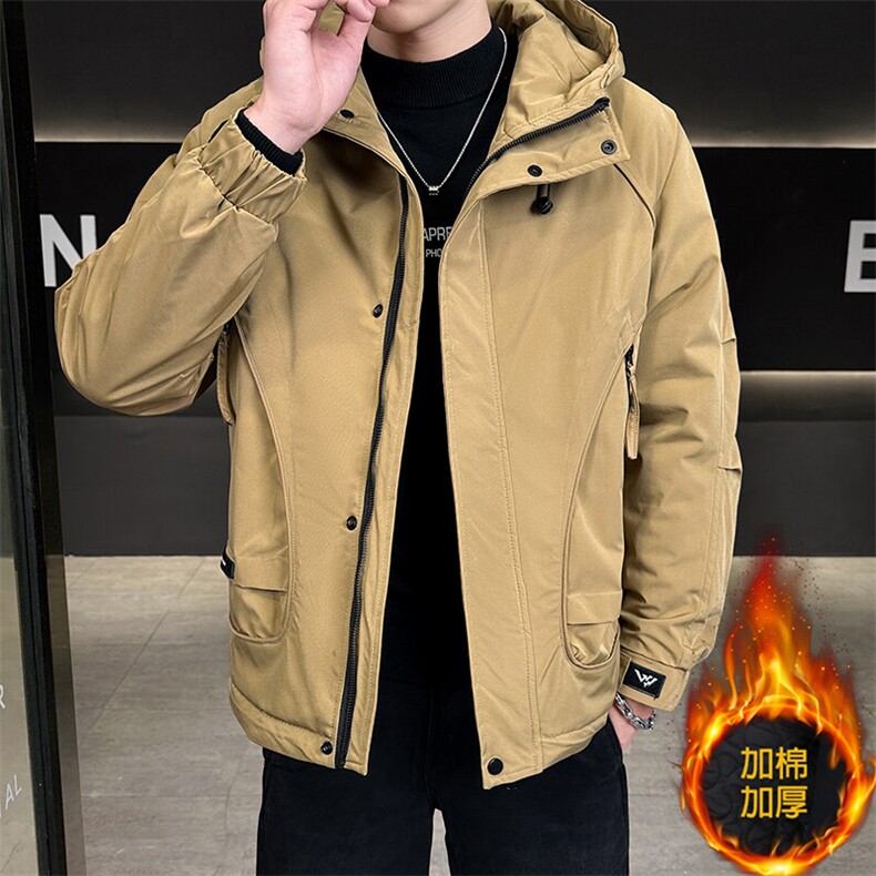 秋冬季二棉夹棉外套新款男士帅气连帽夹克潮流时尚男秋装棉衣,男装夹克,星座715-3