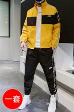 春季新款运动套装男休闲裤外套立领夹克两件套CYTZ16，男装套装，电商A128