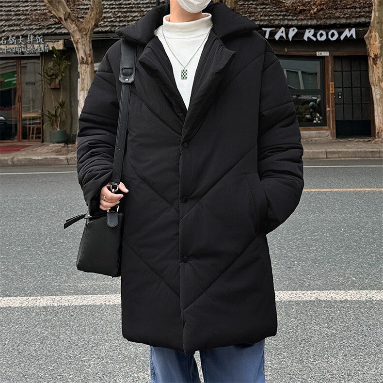 MY5082/P110冬季新男士中长款棉衣男宽松大码西服领棉服保暖棉袄,男装西服,电商A141