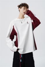 6XL-M美式潮牌印花长袖t恤男拼接撞色卫衣男上衣服CX3009-特P48，男装T恤，电商D206-1