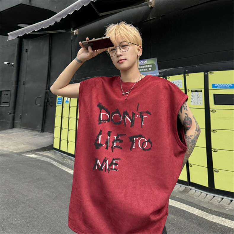 麂皮绒背心坎肩男T恤美式港风潮JB449-特P19控38,男装背心/马甲,电商B370