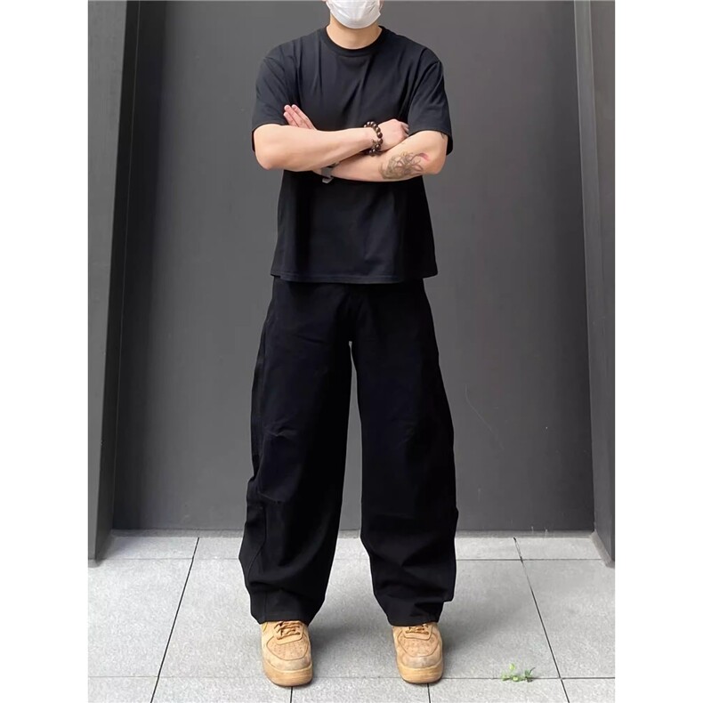 美式复古水洗vintage弯刀休闲工装裤男女宽松阔腿百搭休闲长裤潮,男装牛仔裤,星座506A