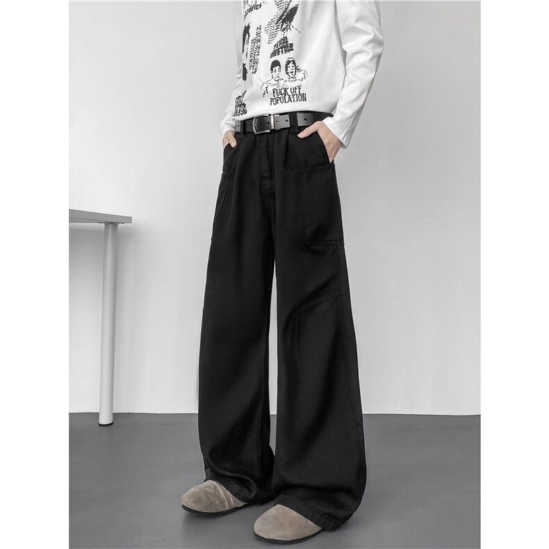 抖音品质美式复古侧边口袋拼接设计工装裤B315-K26033-特p42控88,男装工装外套,电商B315