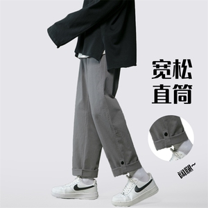 加绒内包边工装裤宽松直筒休闲裤常规K107-P45加绒P55限价68图片