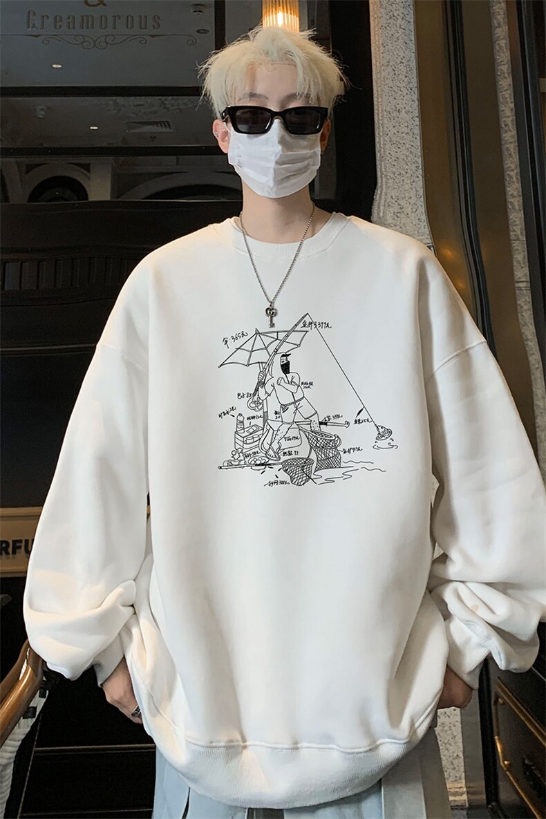 ！圆领卫衣男装港风长袖t恤男外套男WY533-特P23,男装T恤,电商B371