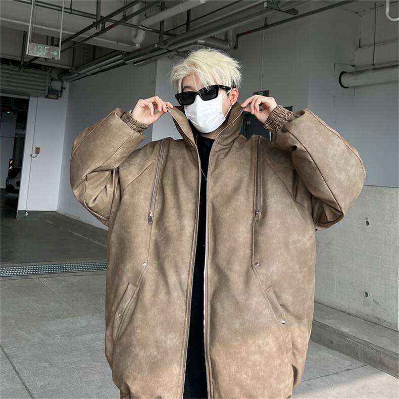 皮棉服冬季宽松港风棉衣立领冬装棉袄外套男MY2413-特100控168,男装棉衣,电商B370