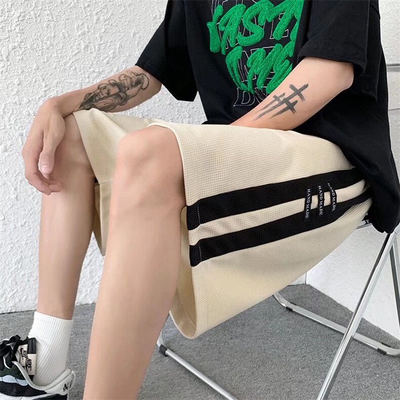 华夫格短裤男夏季日系潮牌宽松篮球五分裤港风ins休闲裤DK280-P25,男装牛仔裤,星座1008-2