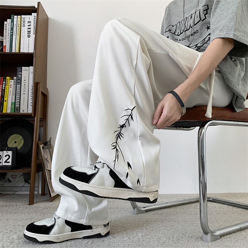 新中式风垂感长裤2024夏季新款直筒休闲西装裤男现货K7847-P32，男装西裤，星座512-3