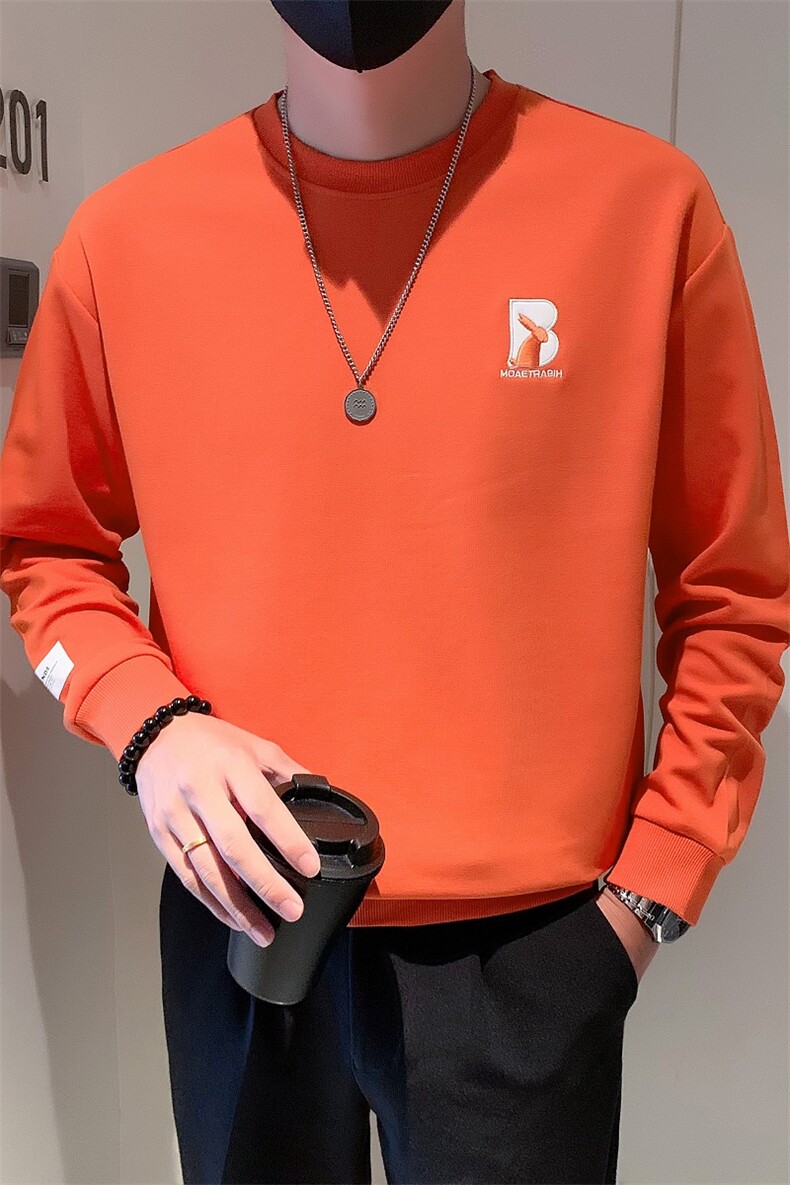 2025秋季打底衫刺绣品质高级感长袖套头卫衣外套WY37-P48,男装T恤,电商D342
