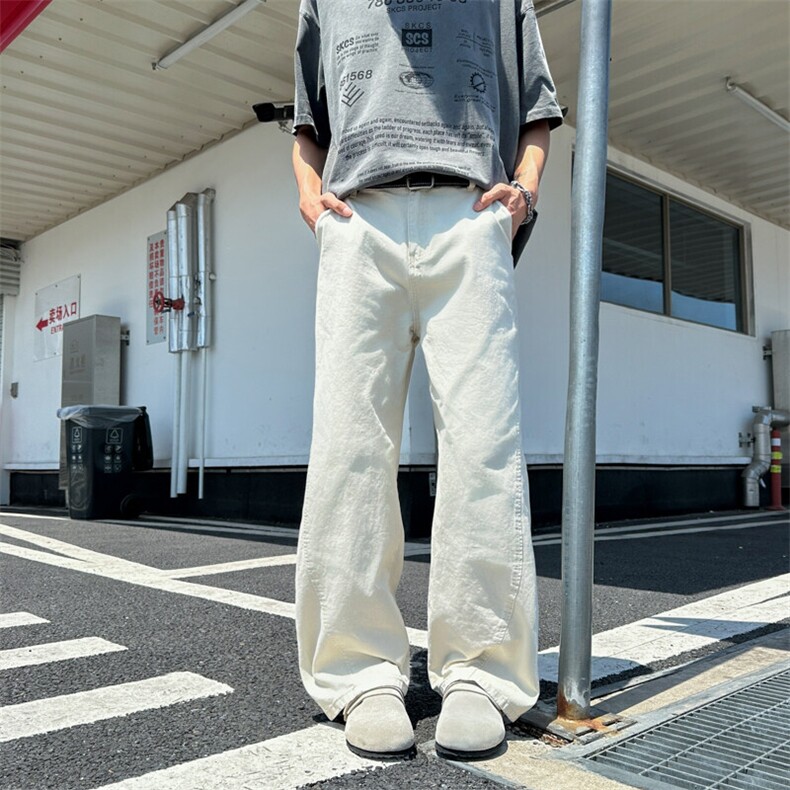 新款宽松薄款休闲直筒裤图片