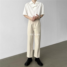 男笙HOME2025春夏季高腰直筒西裤男高级感痞帅九分休闲宽松西装裤，男装西裤，星座1210-1