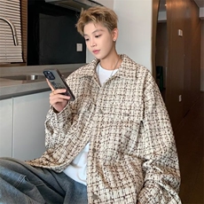 流行百搭男装休闲衬衫春秋季衬衣小香风衬衫粗花呢肌理衬衫上衣男，男装衬衫，星座506A