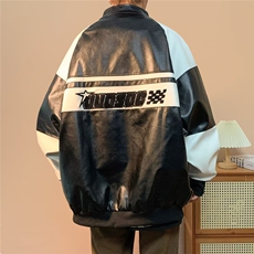 美式嘻哈赛车服机车夹克情侣时尚防风骑行外套W9208P80，男装夹克，星座1116-2