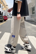2024夏季新款港风外景宽松大码冰感透气束脚休闲裤1537-P35，男装休闲裤，星座914-3