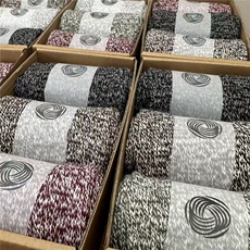 2025秋冬百搭时尚简约女花纱毛袜子，袜子，慕洵羊绒