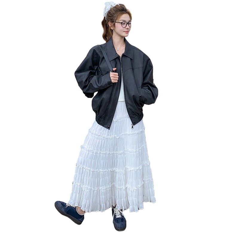 【新款现货】PU时尚休闲夹克P160K238,女装皮衣,2C333