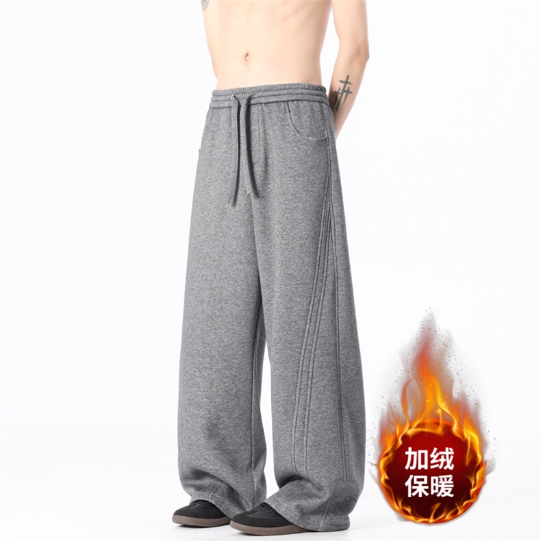 秋冬加绒休闲裤男宽松直筒裤弯刀裤K277-P45加绒P55控78加绒控88,男装卫衣,星座209-2