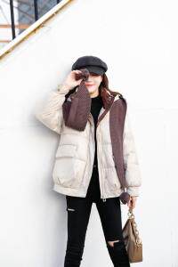 【现货】冬季新款，时尚欧版连帽宽松羽绒服，女装羽绒服，东洋天堂之花