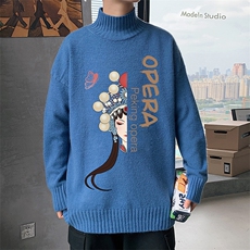 M18161-P45加绒款-P65半高领毛衣男士大码针织衫男毛线衣男，男装针织衫/毛衣，电商A040