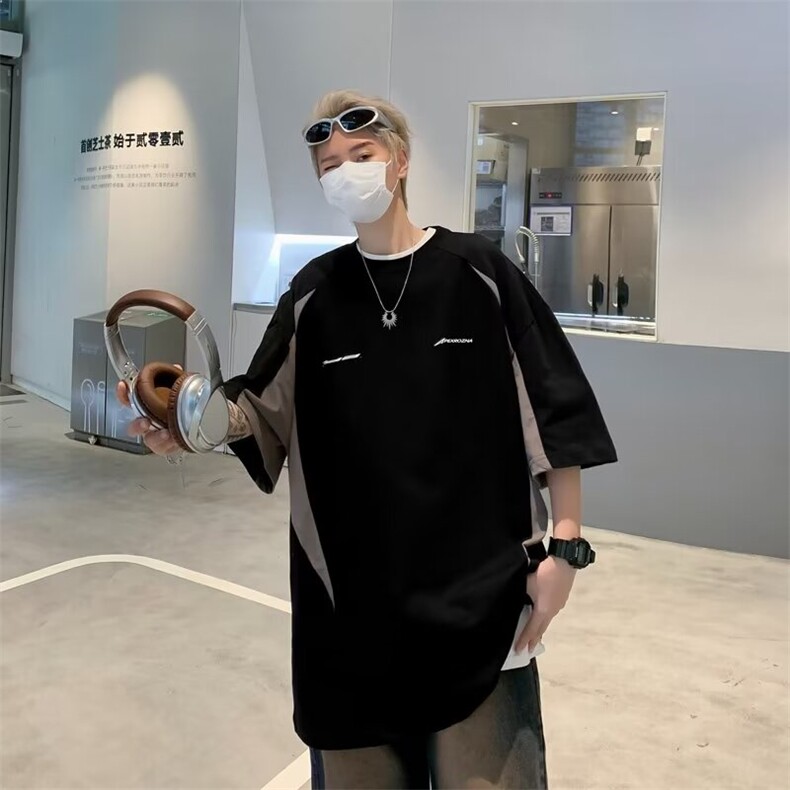 潮牌短袖t恤男士2024夏季新款宽松圆领上衣潮HT135P36,男装T恤,星座1116-2