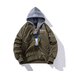 现货三色带帽可拆卸秋冬飞行服棉服情侣装夹克，男装夹克，电商A105