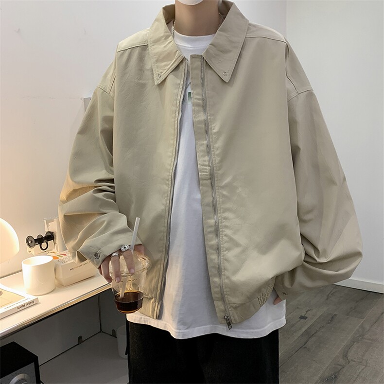 秋款男肌理感夹克工装拉链纯色外套JK8229P65,男装夹克,星座1013-1