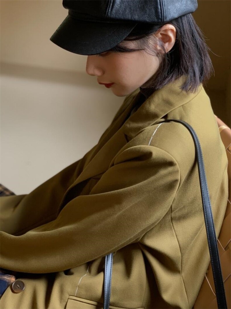 秋季新品—芥末绿西装，颜色吼吼看，女装西装，吾十有五